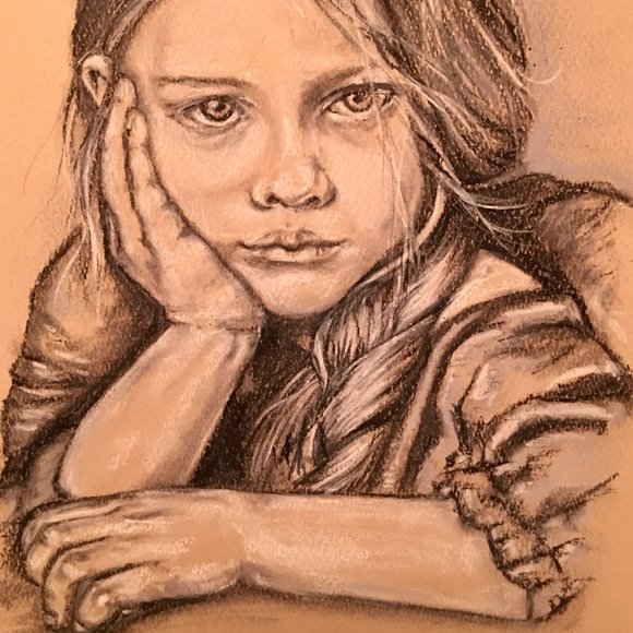 Custom Commissioned Charcoal Portrait w/ artist certificate of authenticity - Picture 3 of 12